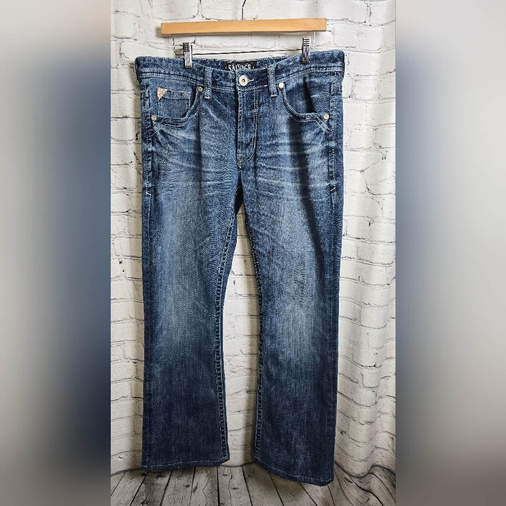 Salvage Men's Mayhem Boot Regulat Fit Jean Size 34R -‎ Altered